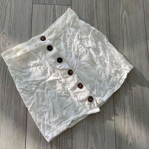 Linen White Mini Skirt